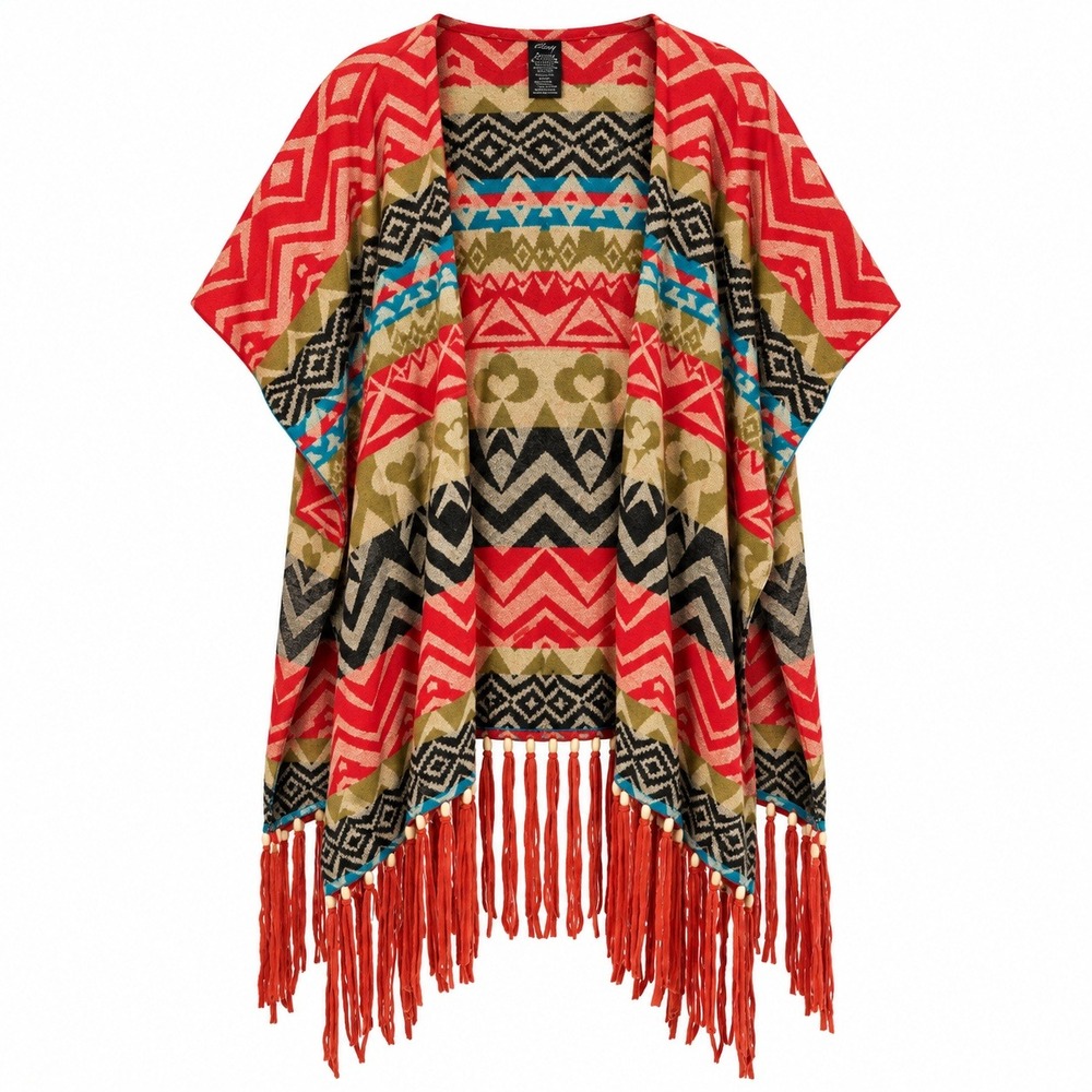NWT Raj Boho Western Southwestern Poncho Women OS Bohemian Festival Cowgirl